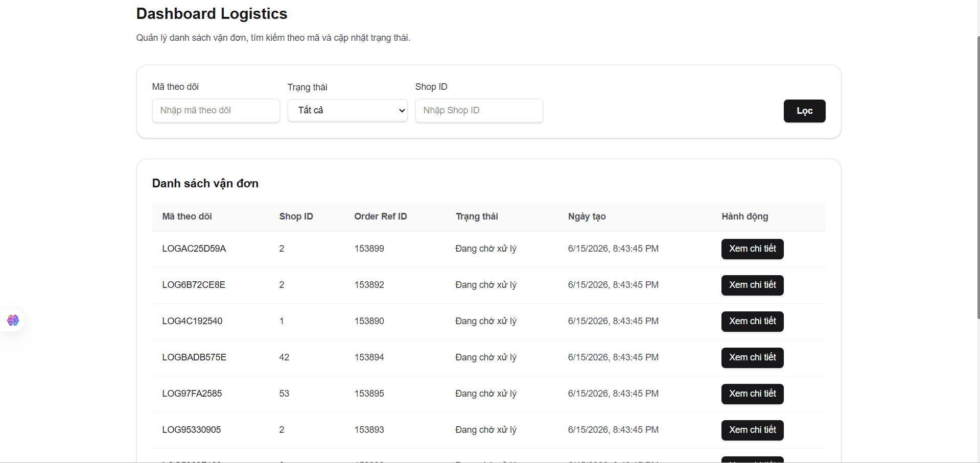 Logistics Service for E-Commerce